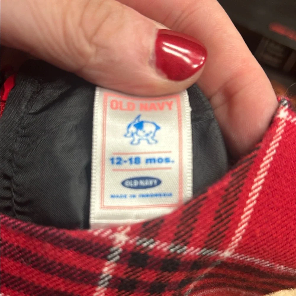 Old Navy Red Plaid Dress with Bow